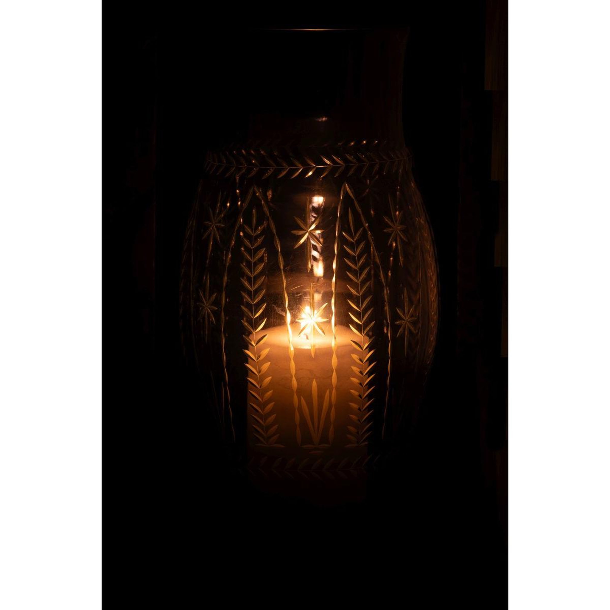 Voir la diapositive 3 : J-LINE Photophore en Verre  Tarifa  39cm Bleu