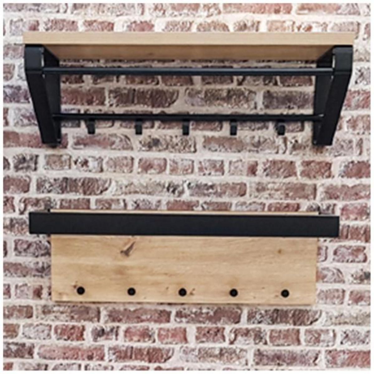 Paris Prix Patère Murale Design  Lemina  70cm Chêne & Noir