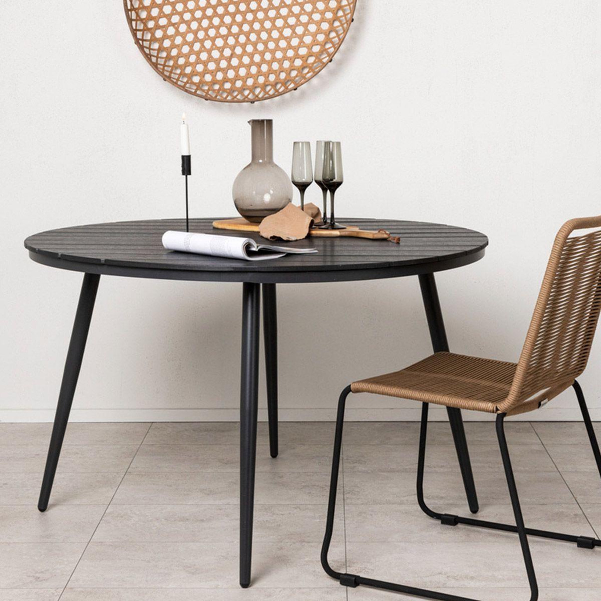 Voir la diapositive 5 : Paris Prix Table de jardin ronde  break  120cm noir