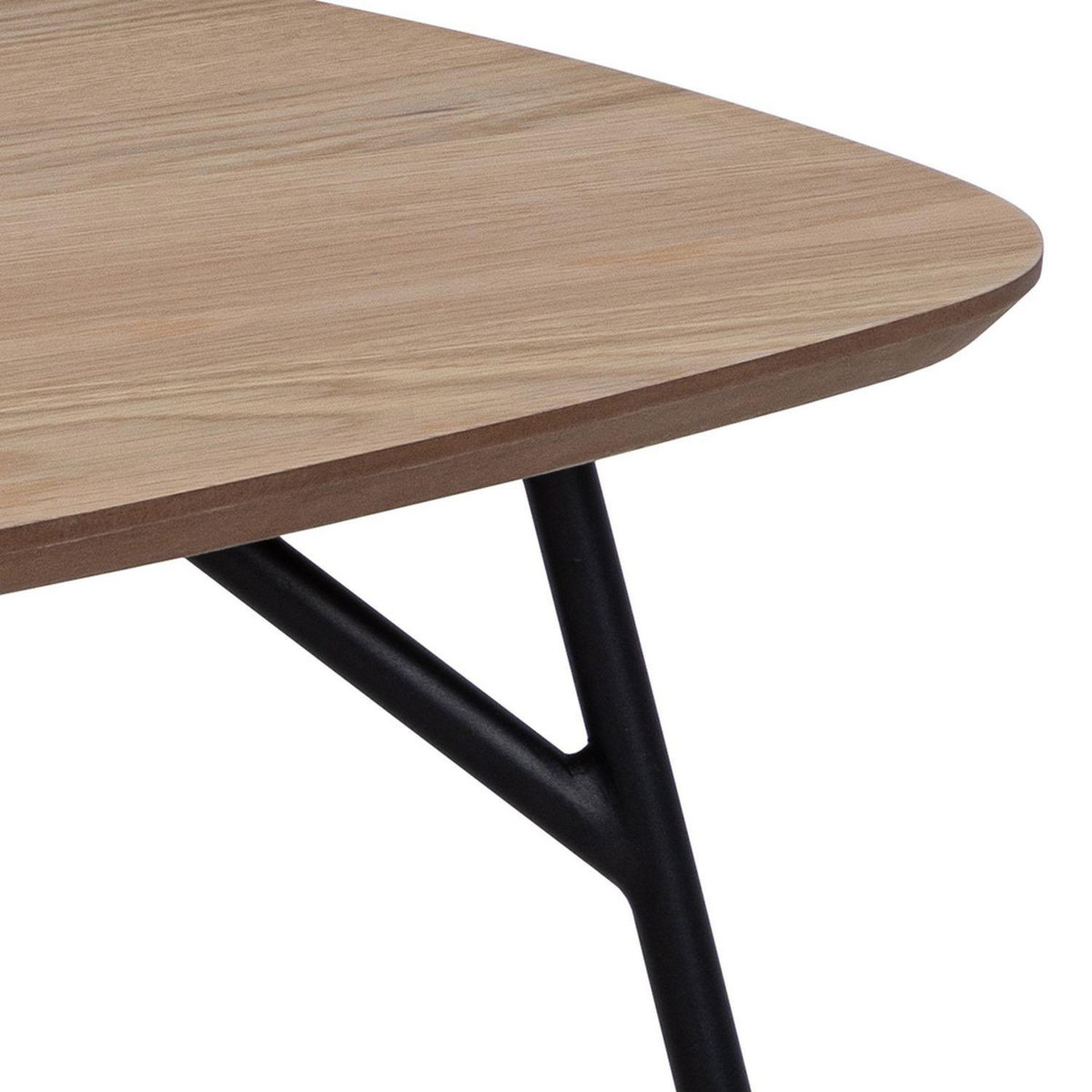 TOILINUX Table basse allongée bois et métal HALDOR