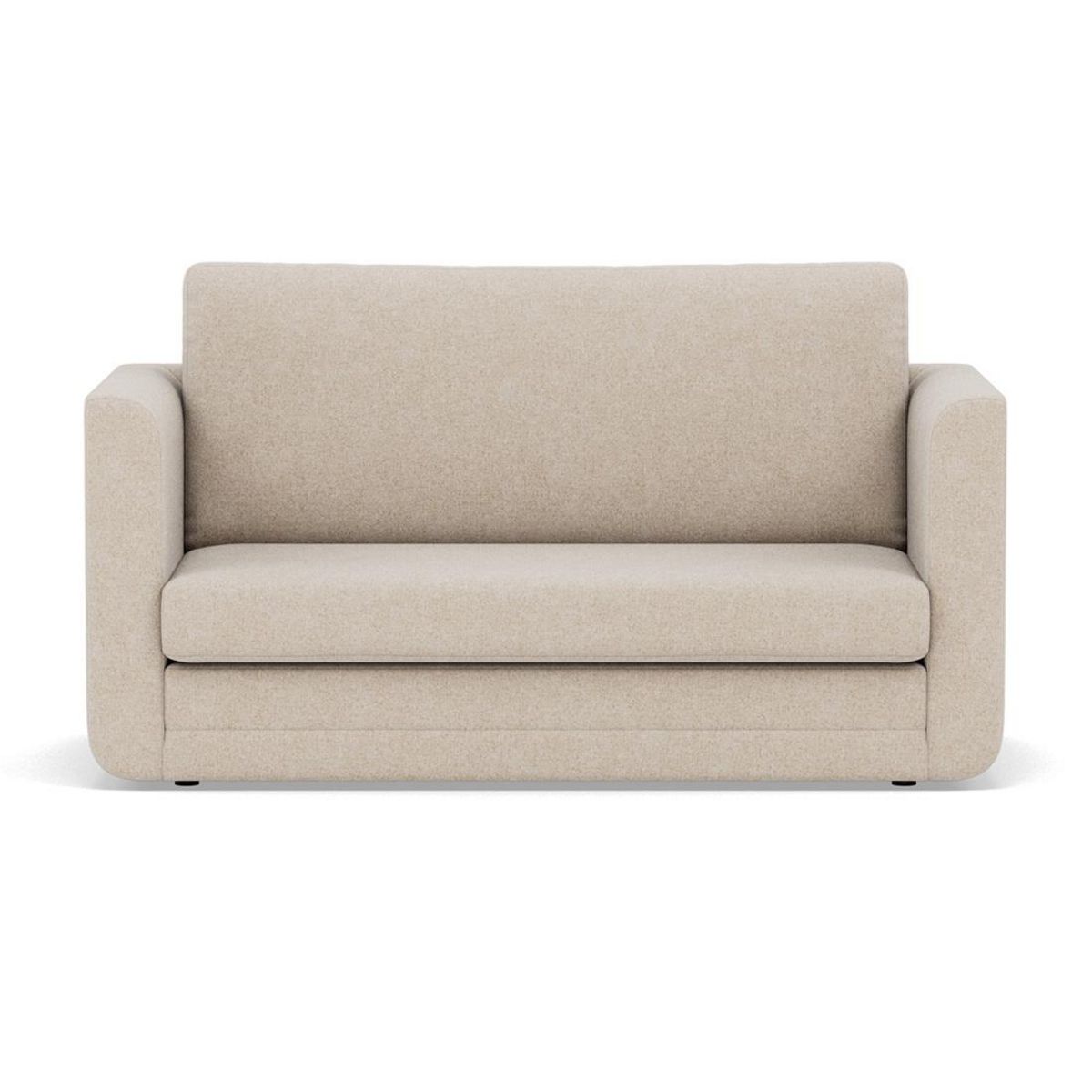 BEST MOBILIER Isana - canapé 2 places convertible déplimousse avec accoudoirs incurvés en tissu