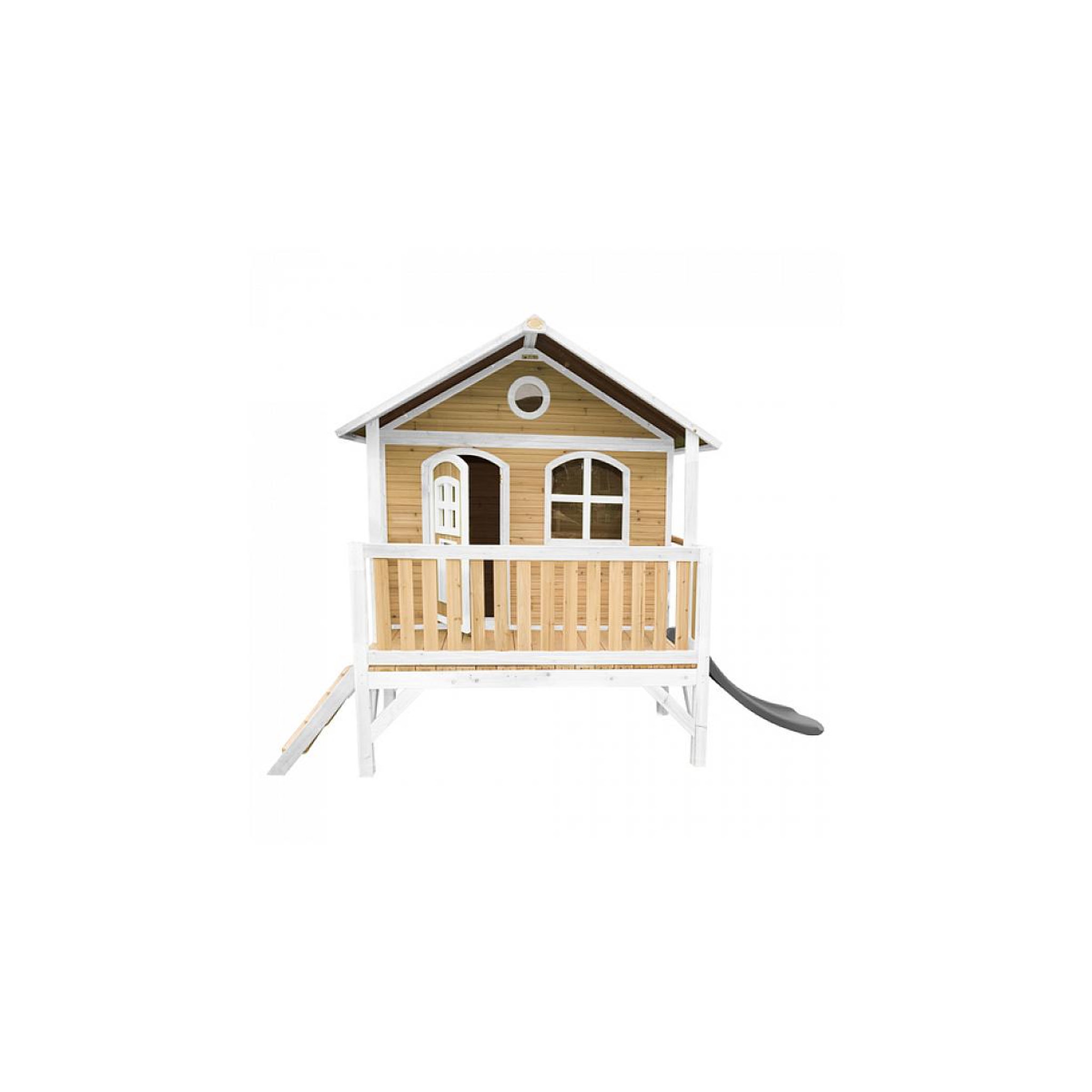 Axi House AXI Classic Stef Maisonnette marron blanc Toboggan Gris
