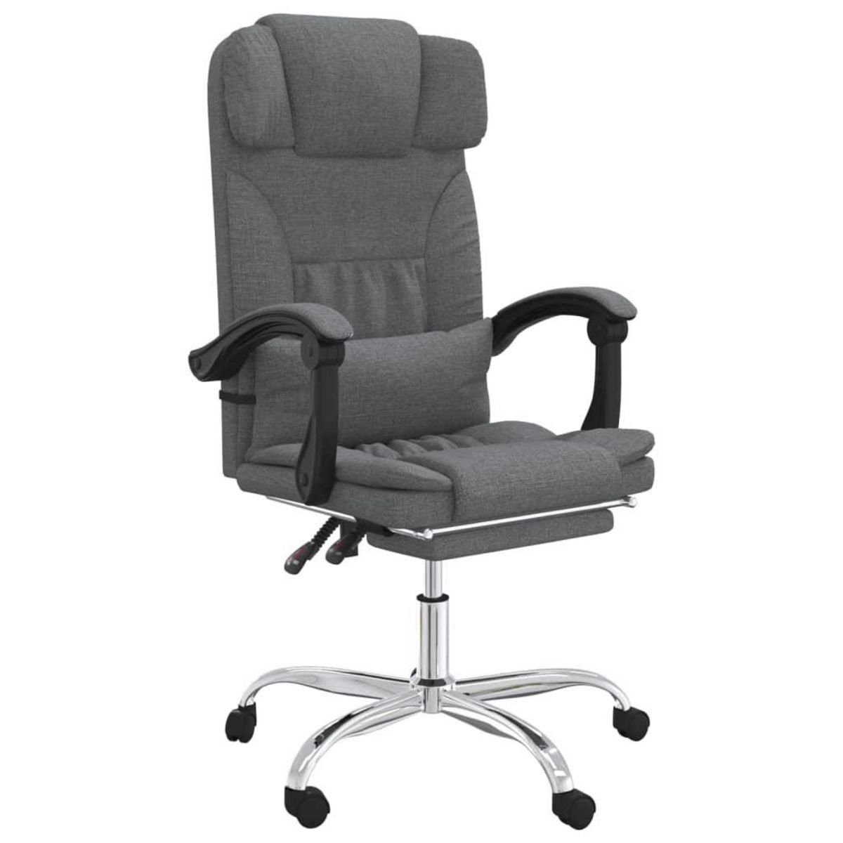 VIDAXL Fauteuil de massage inclinable de bureau Gris fonce Tissu
