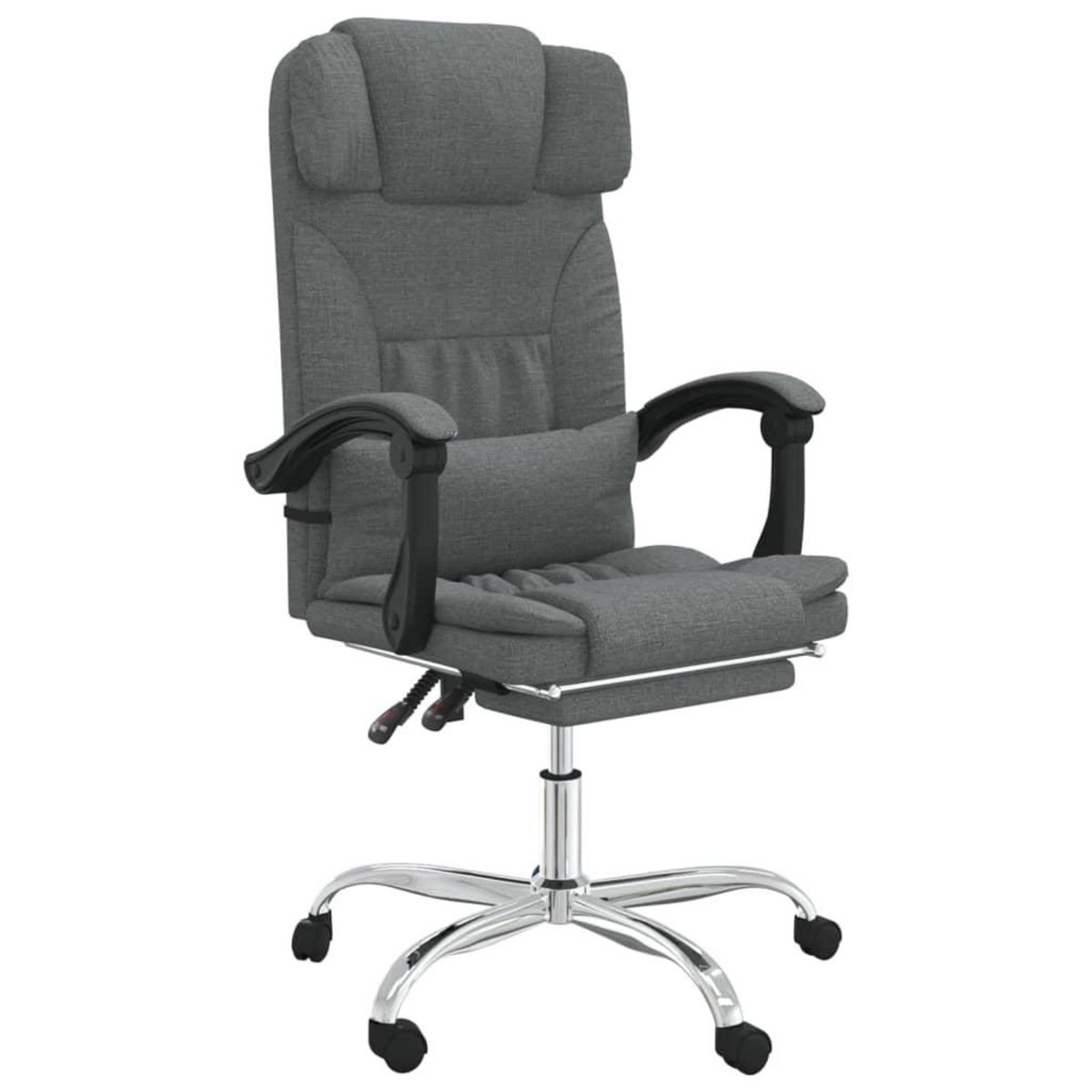 VIDAXL Fauteuil de massage inclinable de bureau Gris fonce Tissu