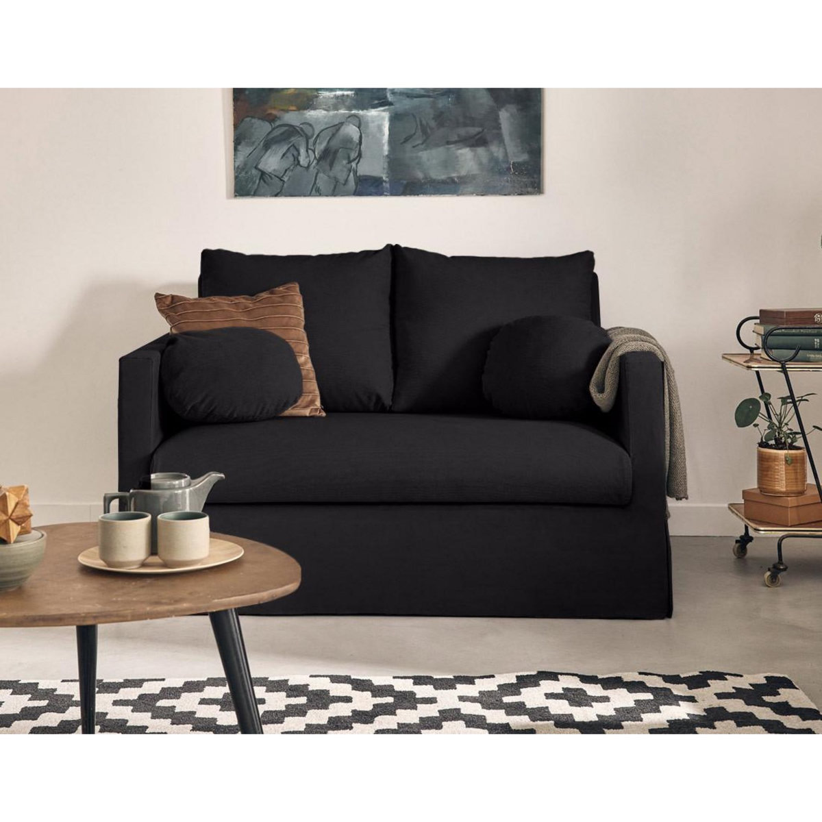 LISA DESIGN Serena - canapé droit déhoussable 2 places en tissu