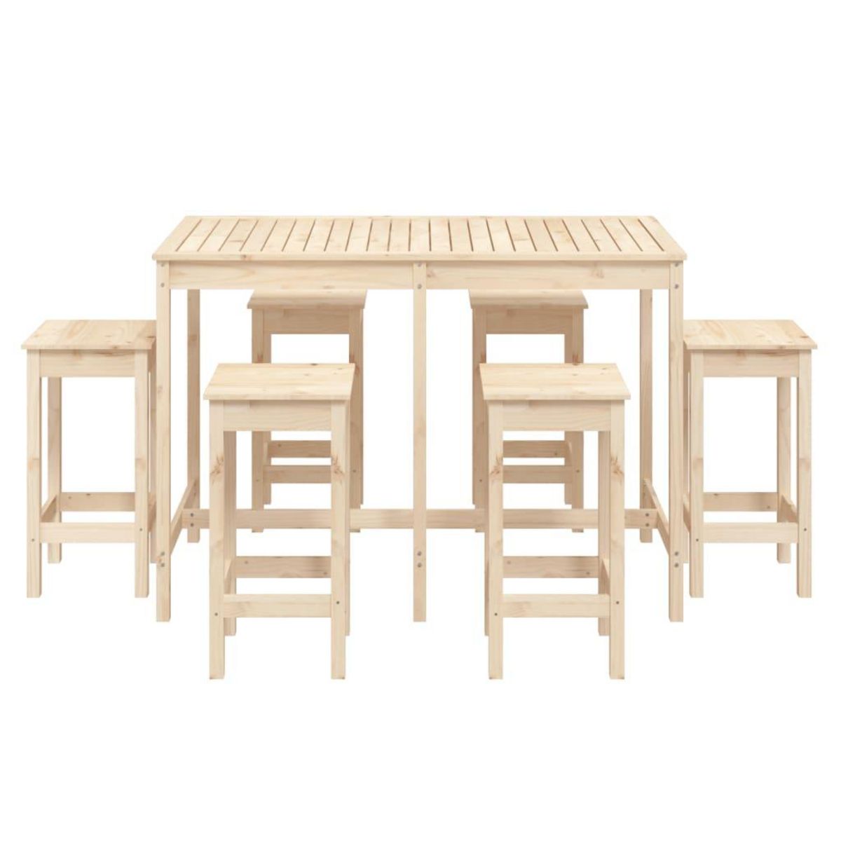 VIDAXL Ensemble de bar de jardin 7 pcs Bois de pin massif