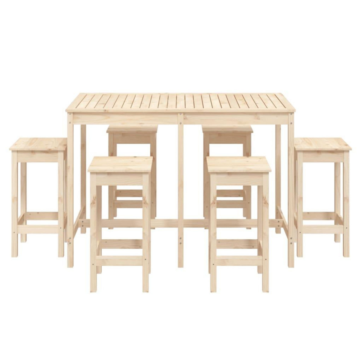 VIDAXL Ensemble de bar de jardin 7 pcs Bois de pin massif