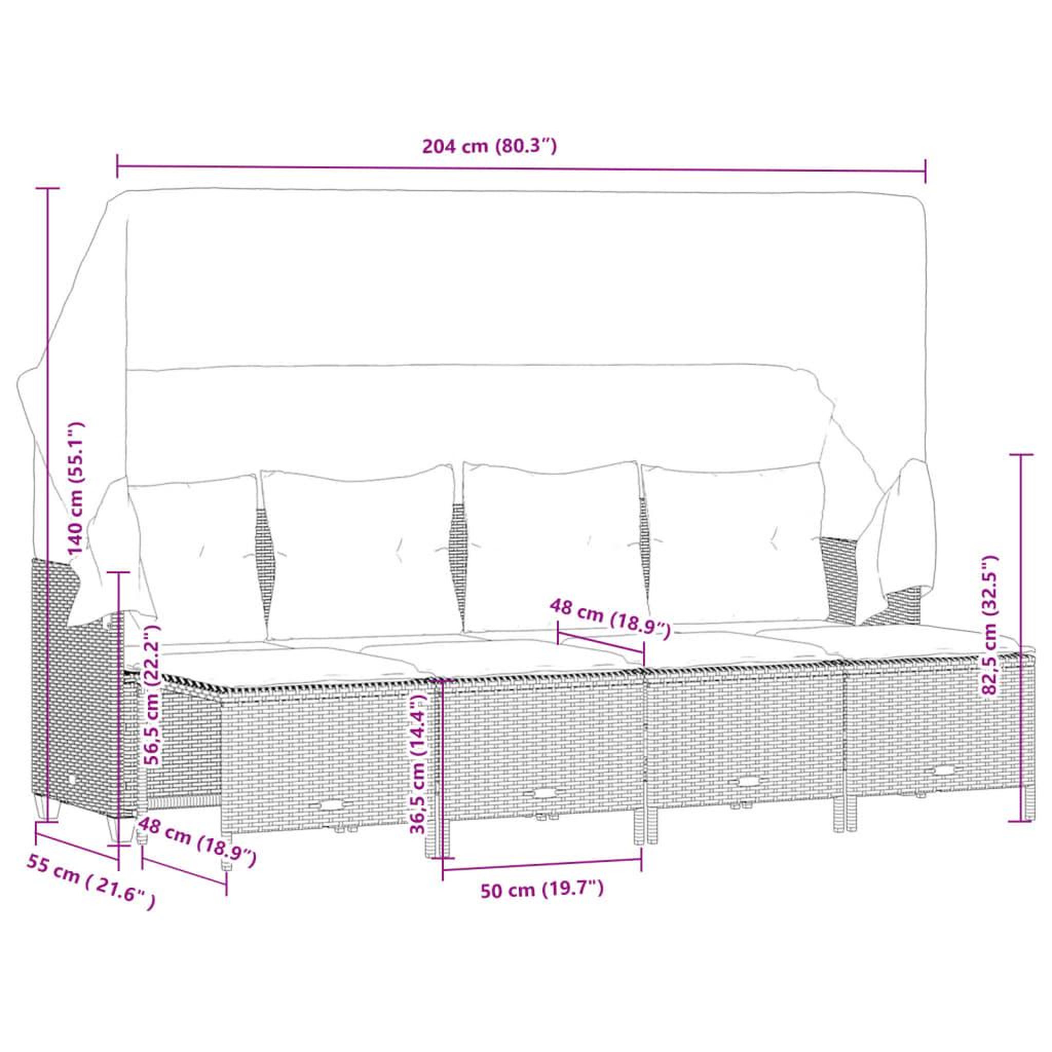 Voir la diapositive 6 : VIDAXL Salon de jardin 5 pcs avec coussins noir resine tressee