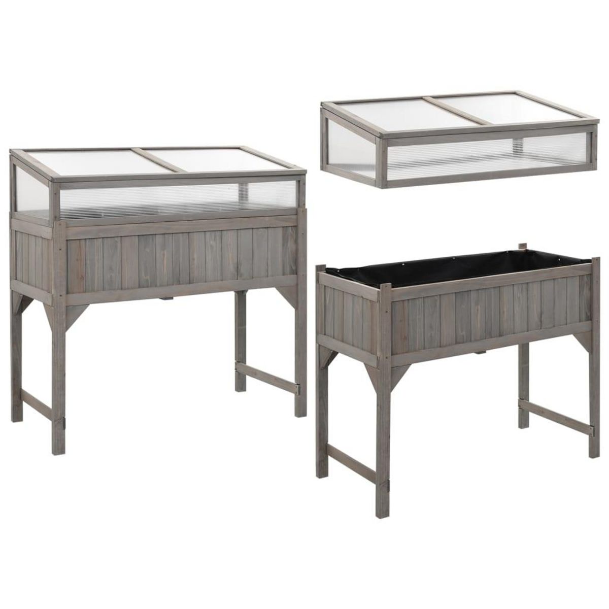 VIDAXL Lit sureleve avec serre 110x54x120 cm Bois de sapin massif