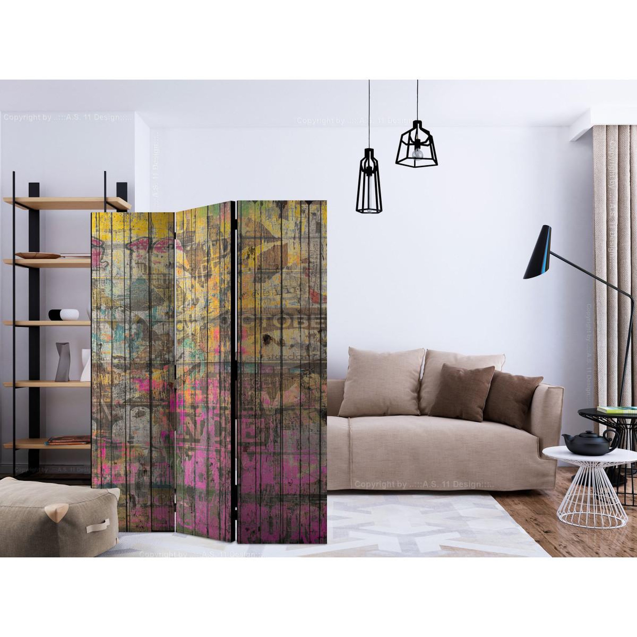 Voir la diapositive 2 : Paris Prix Paravent 3 volets  freestyle  135x172cm