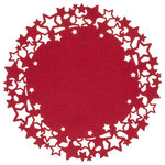 ATMOSPHERA Set de table de Noël rond motifs étoiles en feutrine Diam. 38 cm - Rouge