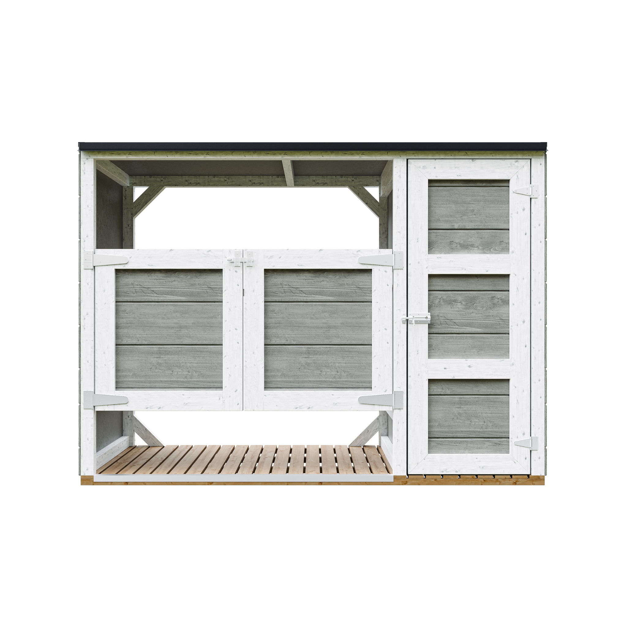 Voir la diapositive 1 : TIMBELA Abri de jardin pour poubelles, Cache poubelle extérieur 2x240L M981A