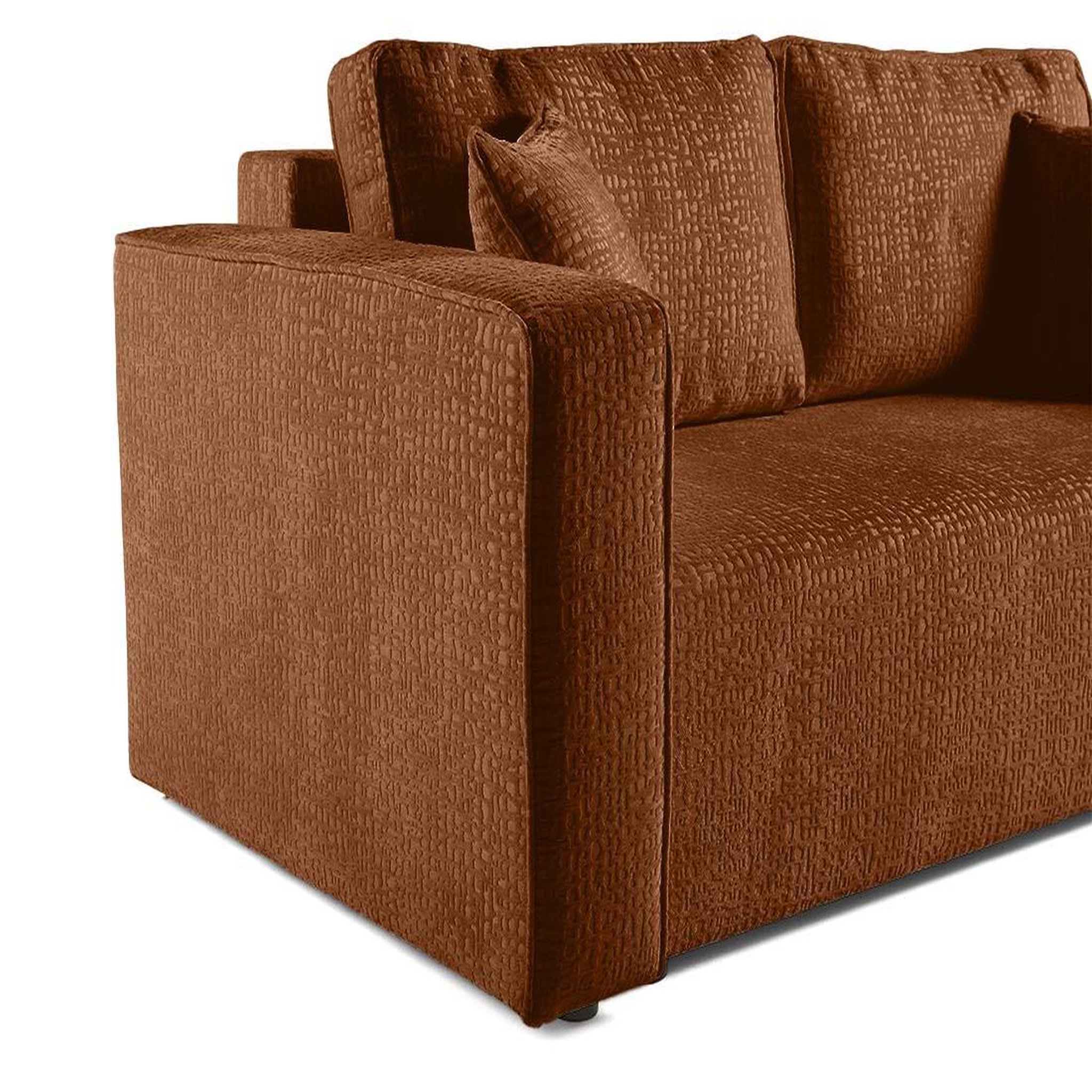 Voir la diapositive 6 : BEST MOBILIER Topaze - canapé droit 2 places - en tissu velours relief