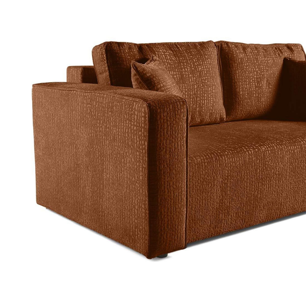 BEST MOBILIER Topaze - canapé droit 2 places - en tissu velours relief