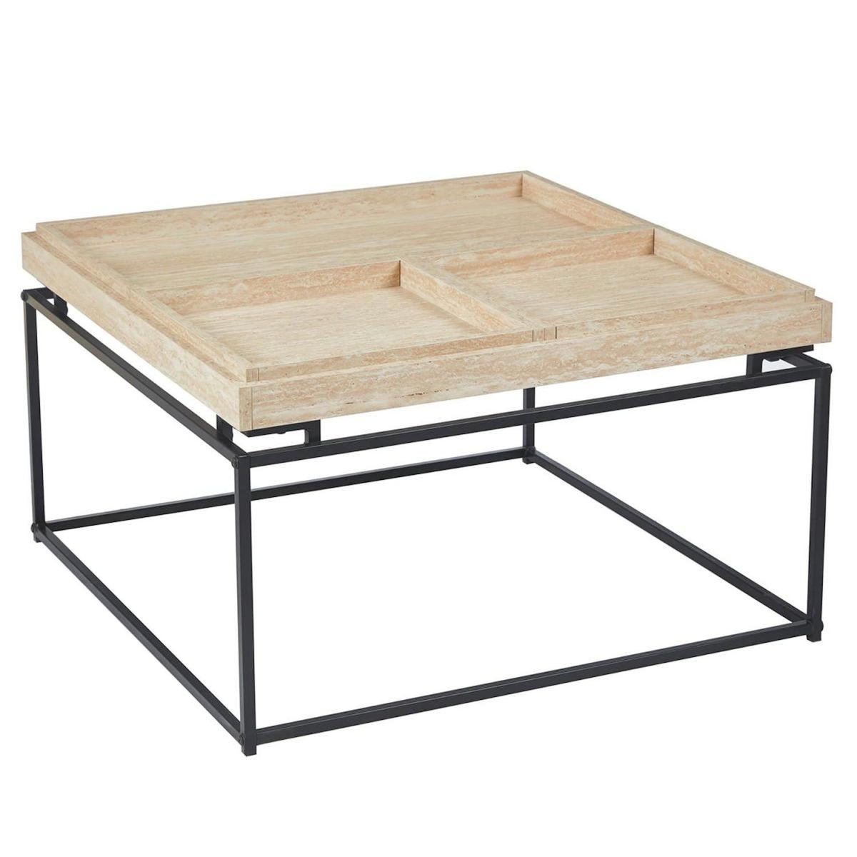 Paris Prix Table Basse Compartimentée  Duplix  80cm Beige