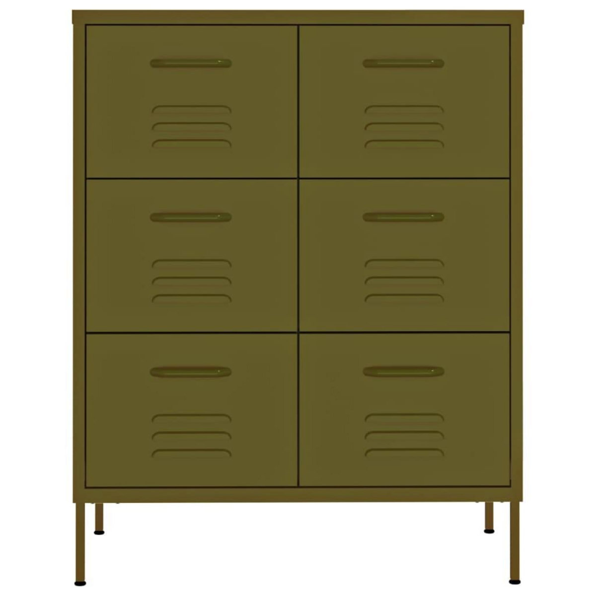 VIDAXL Armoire a tiroirs Vert olive 80x35x101,5 cm Acier