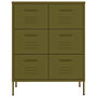 Voir la diapositive 3 : VIDAXL Armoire a tiroirs Vert olive 80x35x101,5 cm Acier