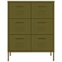 Voir la diapositive 3 : VIDAXL Armoire a tiroirs Vert olive 80x35x101,5 cm Acier