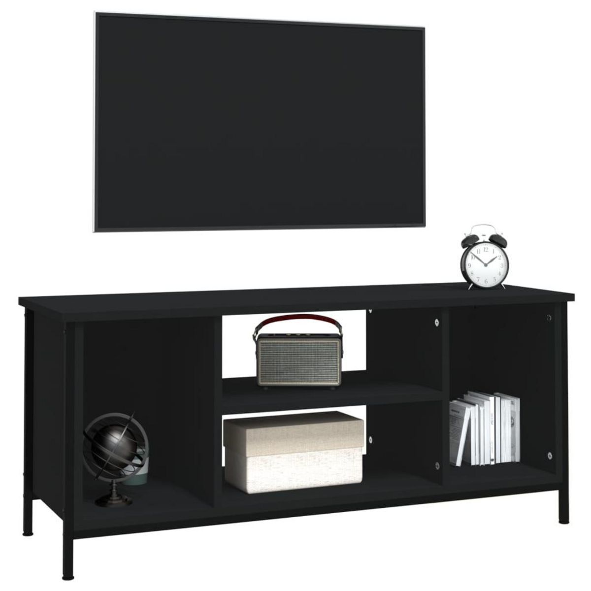 VIDAXL Meuble TV noir 102x35x45 cm bois d'ingenierie