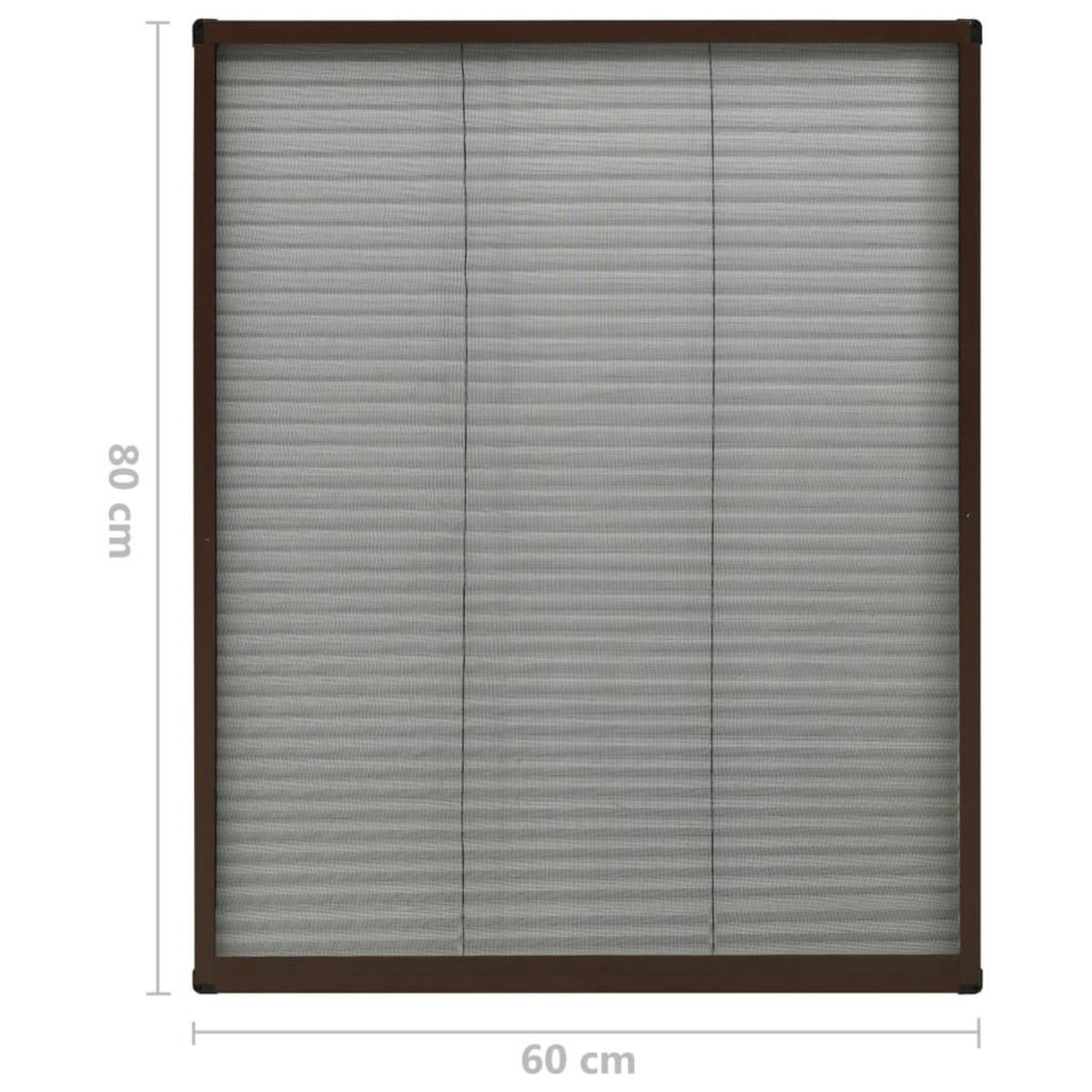 VIDAXL Moustiquaire plissee pour fenetre Aluminium Marron 60x80 cm
