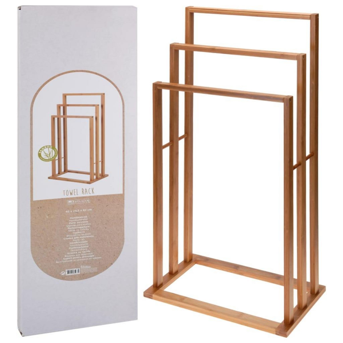 Bathroom Solutions Bathroom Solutions Porte-serviette Bambou avec 3 barres