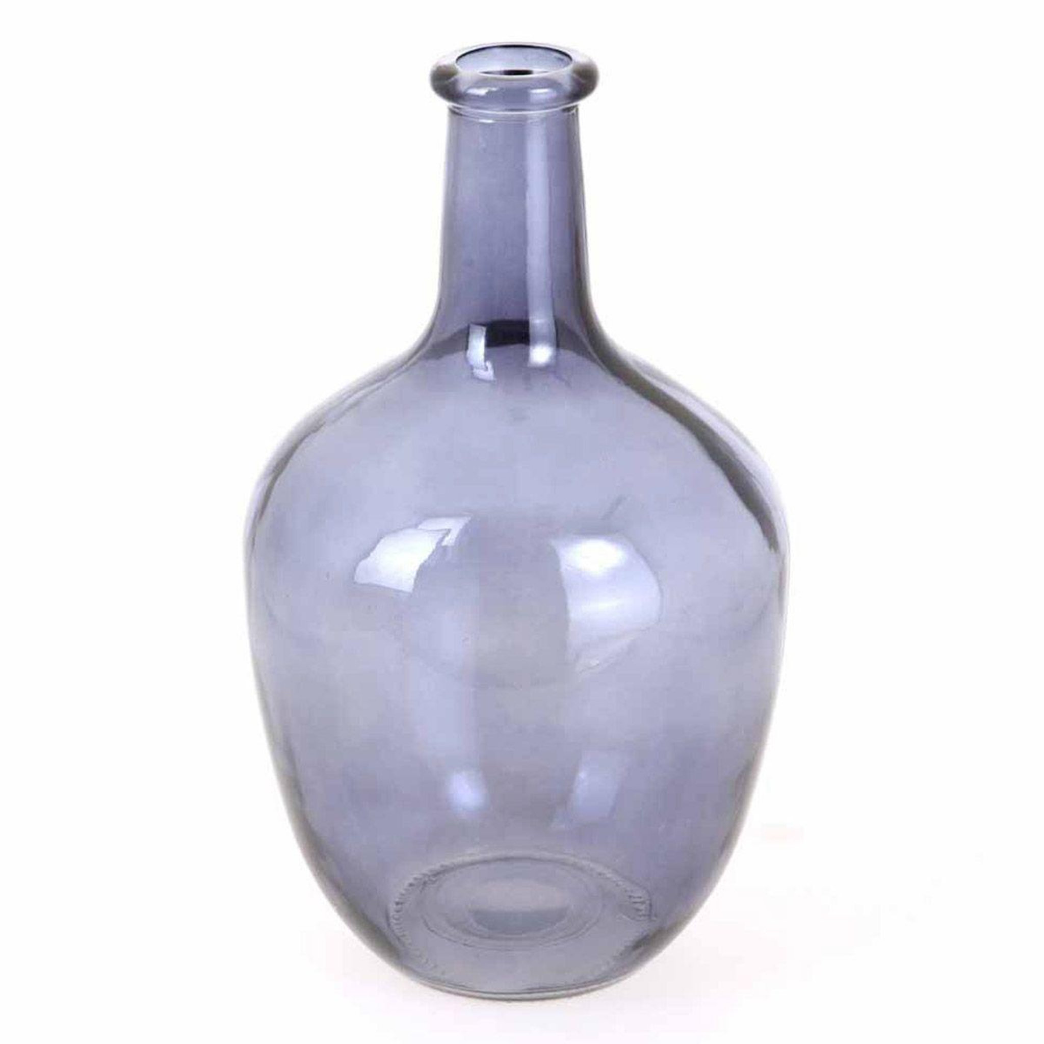 HOMEA Vase déco en verre  jarre  25cm bleu gris