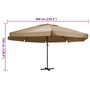 Voir la diapositive 6 : VIDAXL Parasol de jardin avec mat en aluminium 600 cm taupe