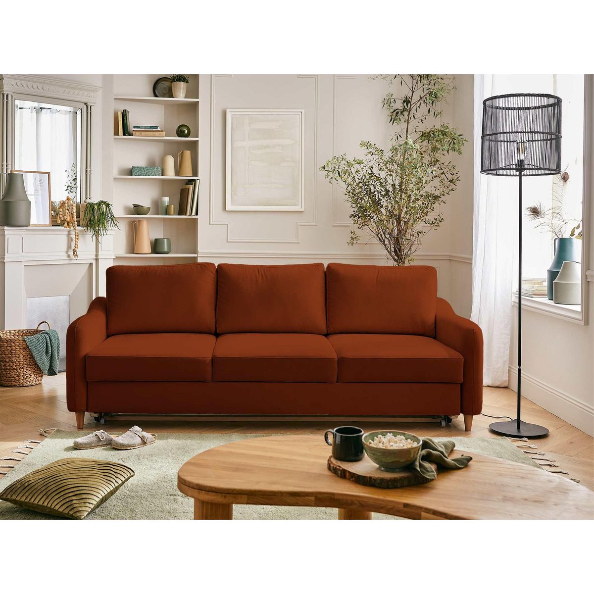 LISA DESIGN Will - canapé 3 places - convertible - en tissu