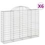 Voir la diapositive 2 : VIDAXL Paniers a gabions arques 6 pcs 200x30x140/160 cm Fer galvanise