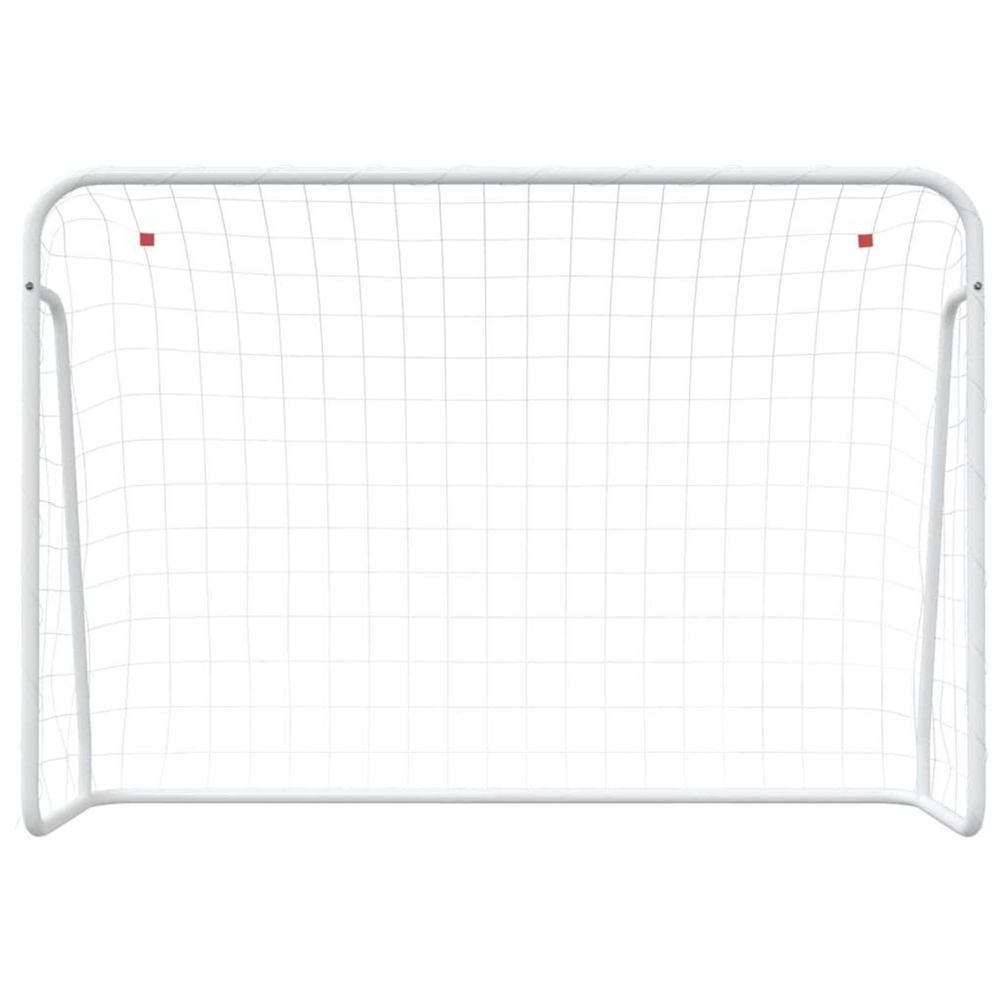 Voir la diapositive 3 : VIDAXL But de football et filet blanc 214x75x152 cm acier et polyester