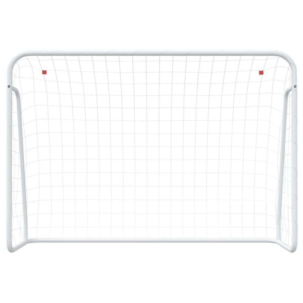 VIDAXL But de football et filet blanc 214x75x152 cm acier et polyester
