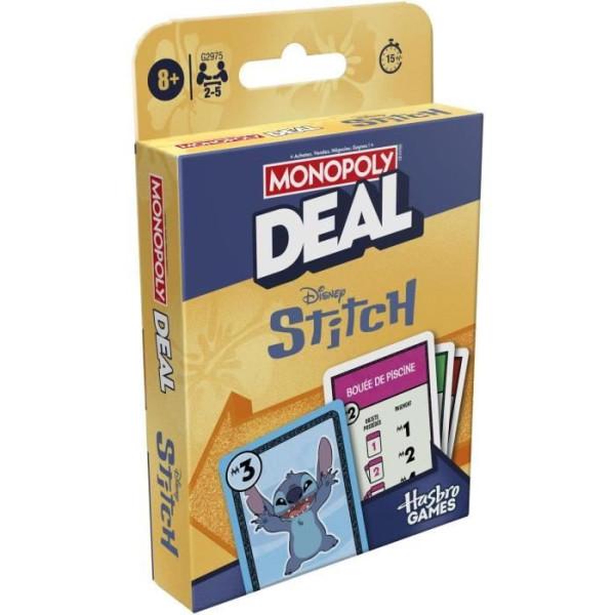 Voir la diapositive 5 : HASBRO Monopoly Deal Stitch, Jeu de cartes rapide 15 min, Hasbro Games, Des 8 ans