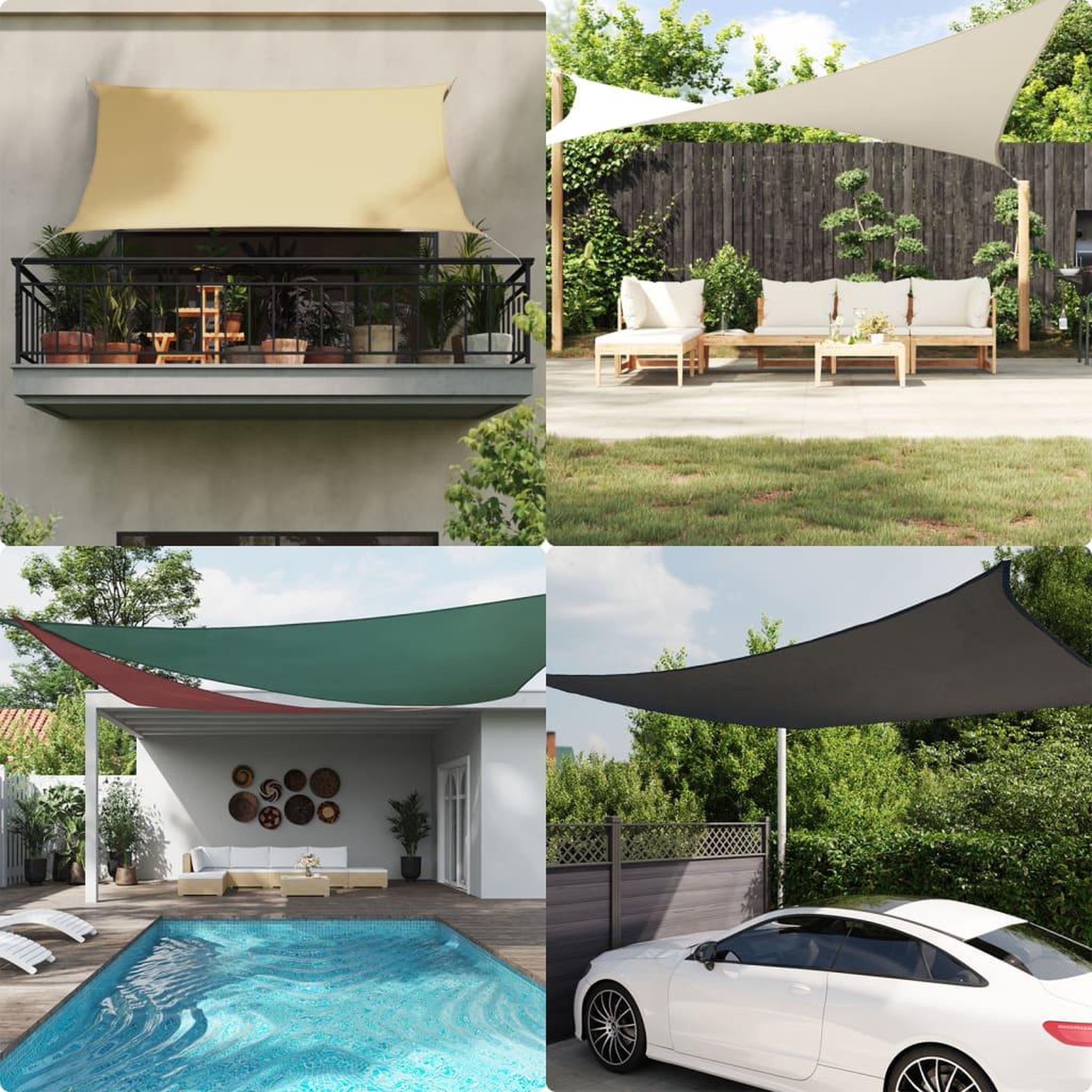 Voir la diapositive 1 : VIDAXL Voile de parasol tissu oxford rectangulaire 3x5 m creme