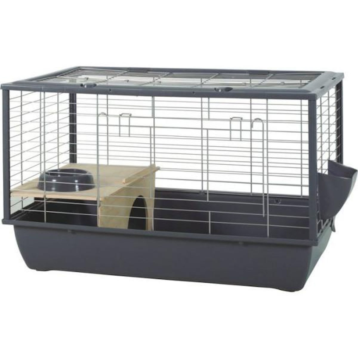 Zolux ZOLUX Cage grillagée cochon d'inde et rongeur Néolife - 80 x 52,5 x 48 cm - Gris