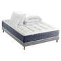 Voir la diapositive 1 : IDLITERIE Ensemble Matelas Ressort 7 zones + Mémoire de forme + Sommier KING STYLE + couette + oreillers - Fabriqué en France