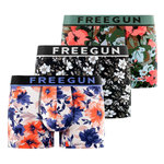FREEGUN Lot de 3 boxers homme Signature Sergio. Coloris disponibles : Vert
