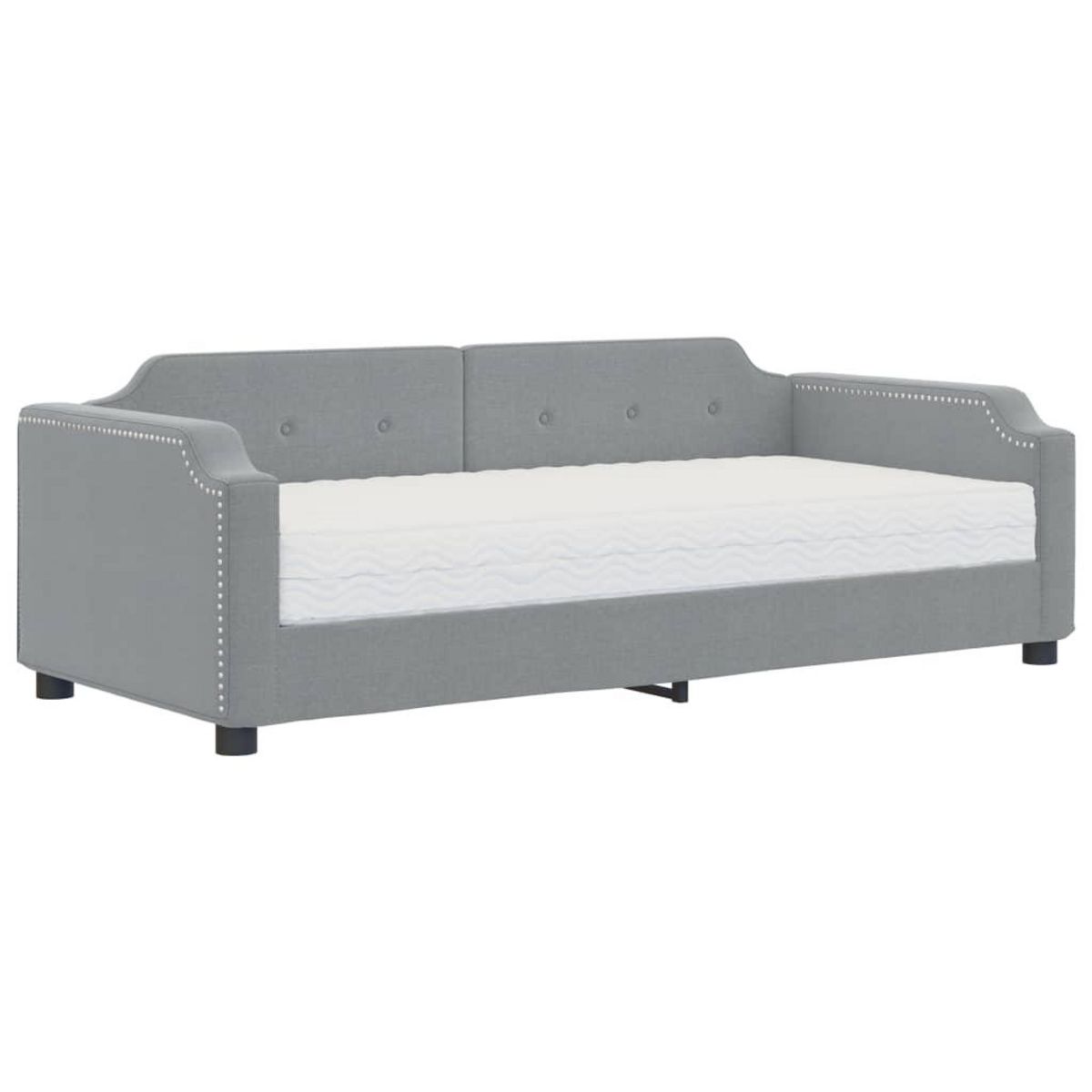VIDAXL Lit de jour avec matelas gris clair 100x200 cm tissu