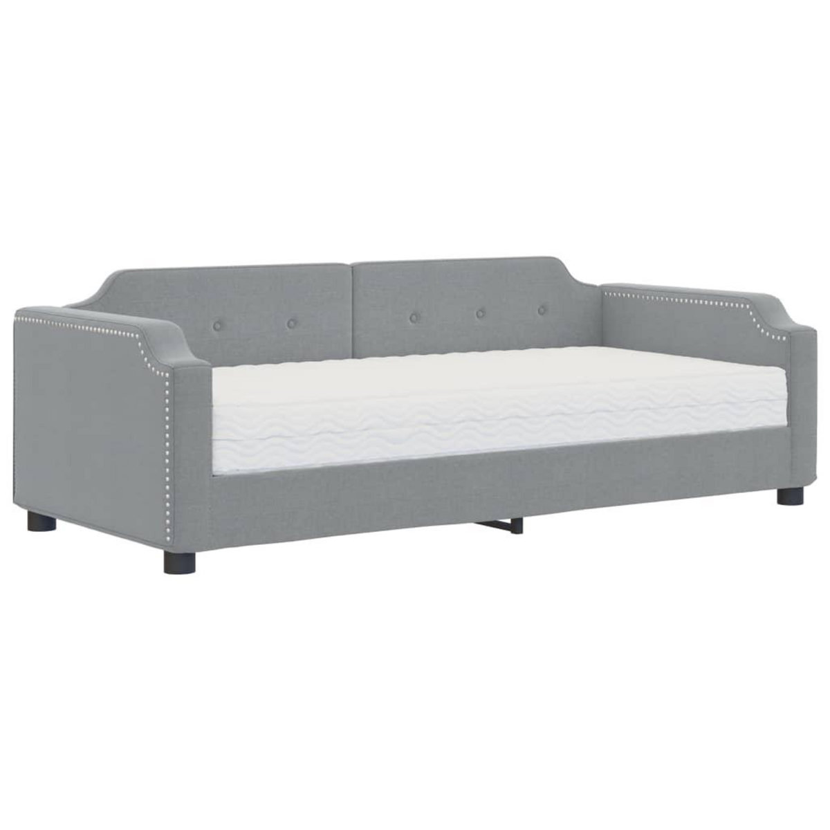 VIDAXL Lit de jour avec matelas gris clair 100x200 cm tissu