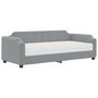 Voir la diapositive 2 : VIDAXL Lit de jour avec matelas gris clair 100x200 cm tissu