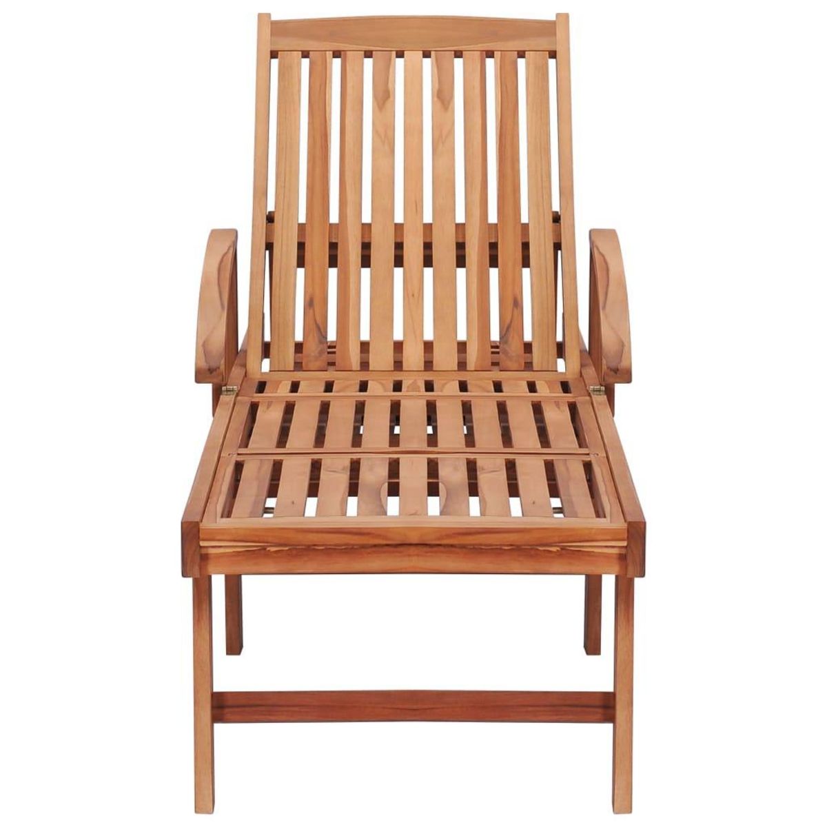 VIDAXL Chaises longues lot de 2 avec coussin beige Bois de teck solide