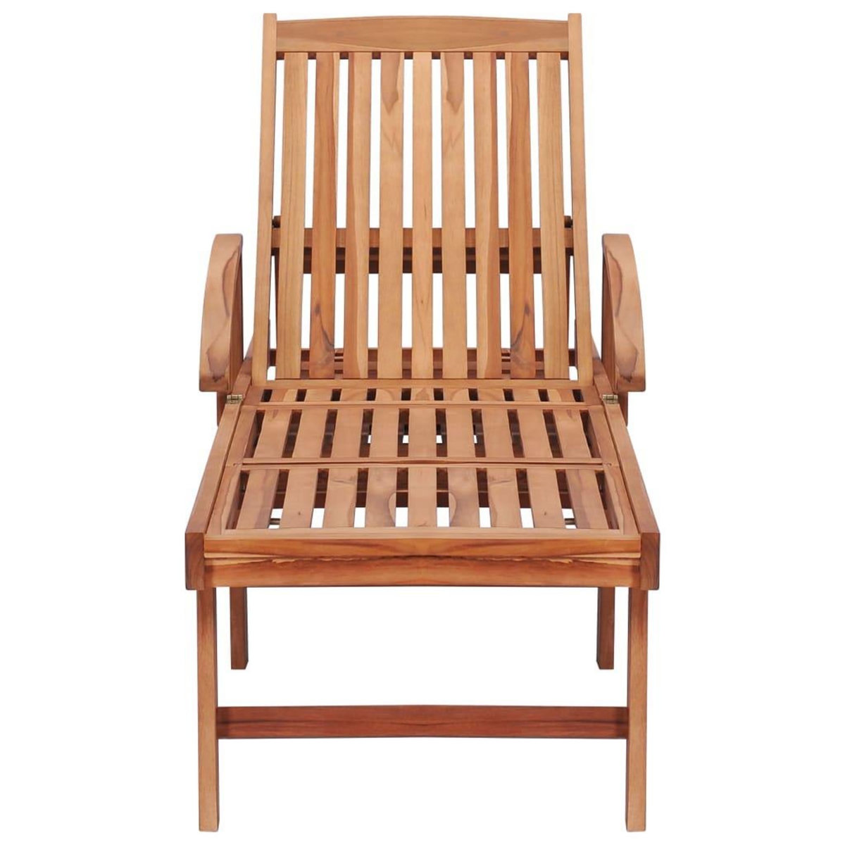 VIDAXL Chaises longues lot de 2 avec coussin beige Bois de teck solide