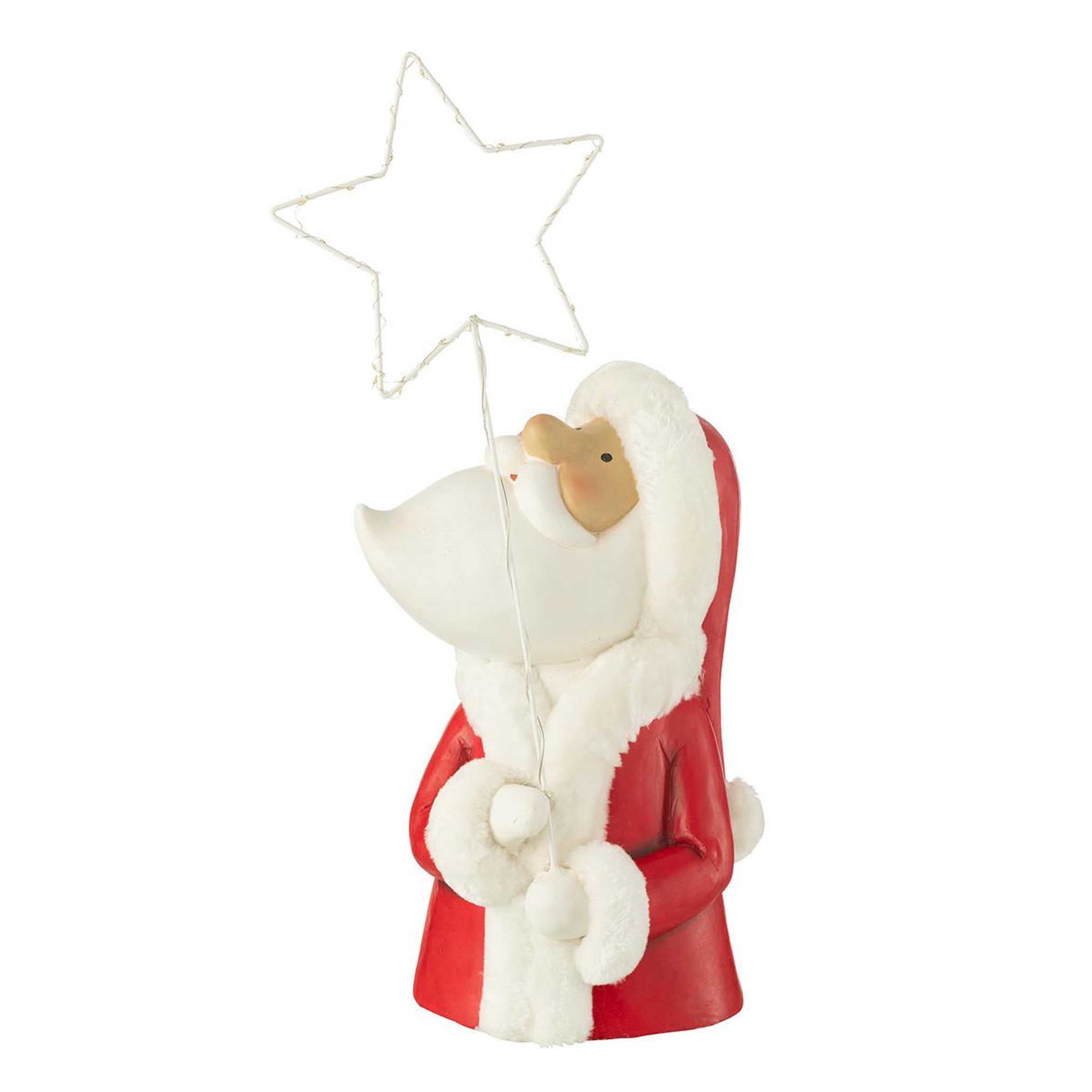 Voir la diapositive 2 : J-LINE Père noël à led  étoile  67cm rouge