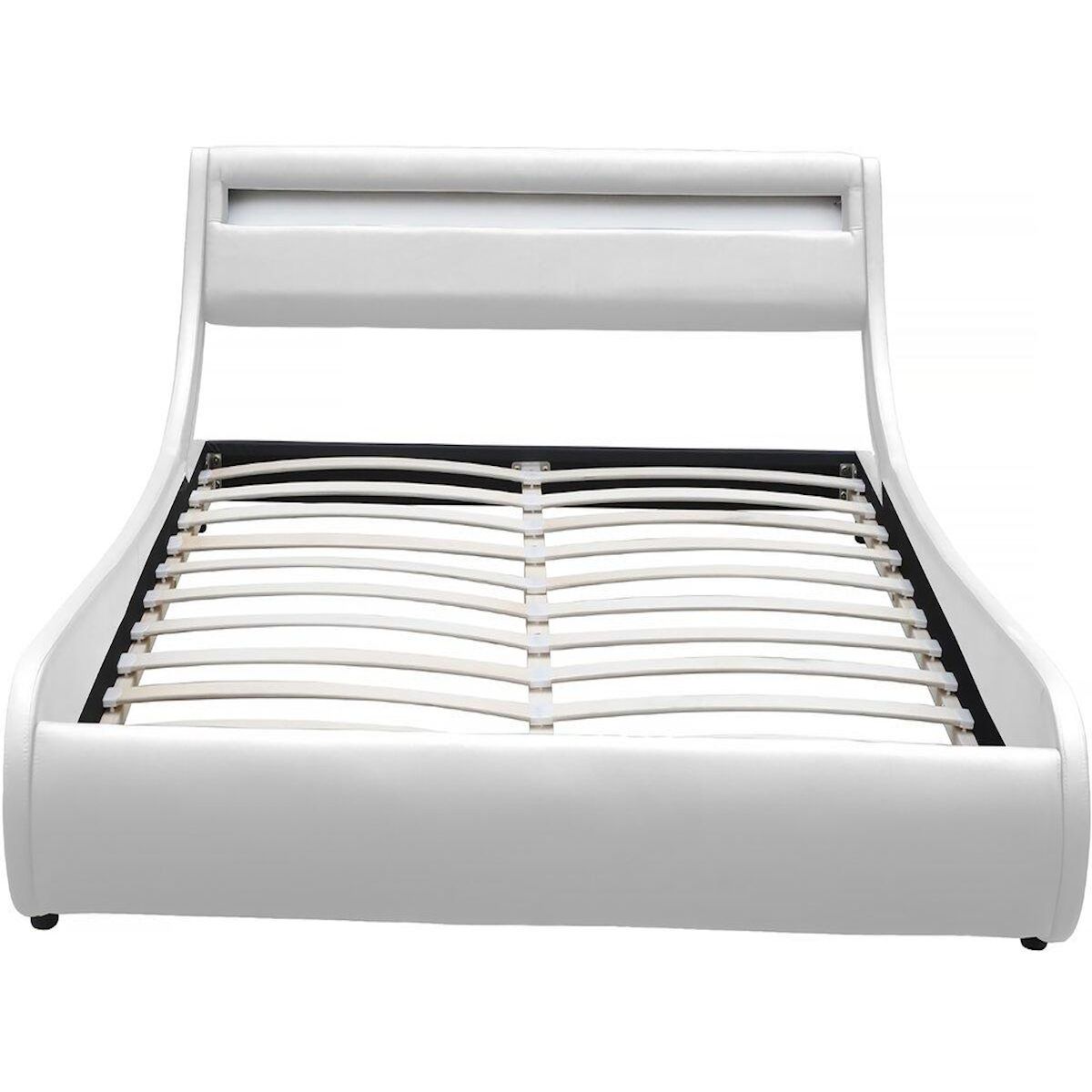 Habitat et Jardin Lit LED  Natacha  - 180 x 200 cm - Blanc