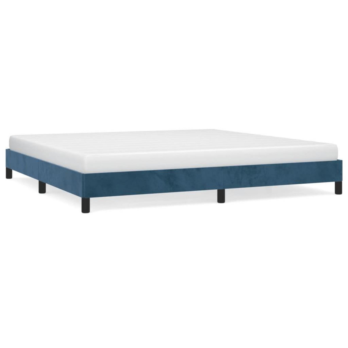 VIDAXL Cadre de lit sans matelas bleu fonce 200x200 cm velours
