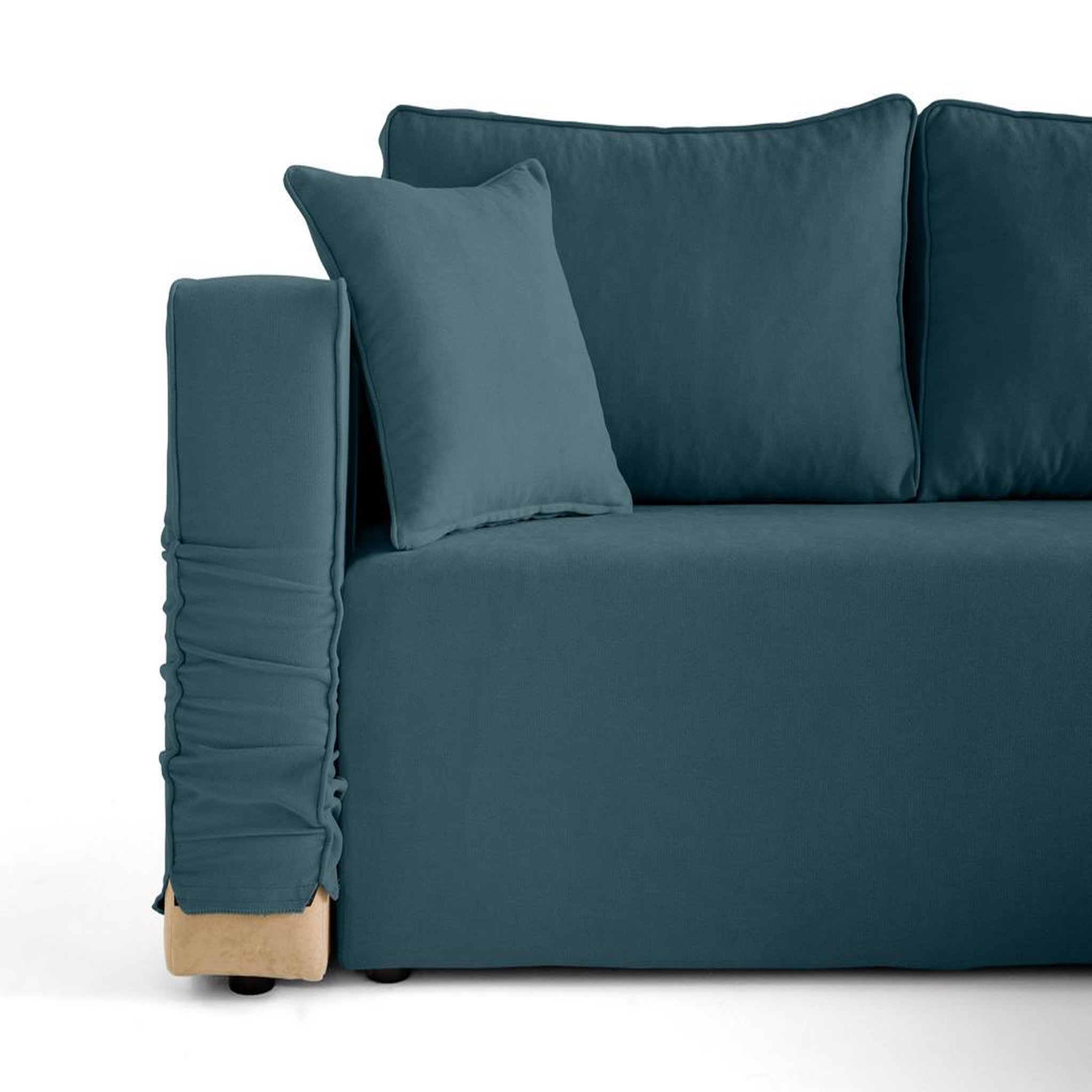 Voir la diapositive 2 : BEST MOBILIER Topaze - canapé d'angle déhoussable réversible 4 places en tissu