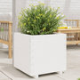 Voir la diapositive 1 : VIDAXL Jardiniere blanc 60x60x49,5 cm bois de pin massif