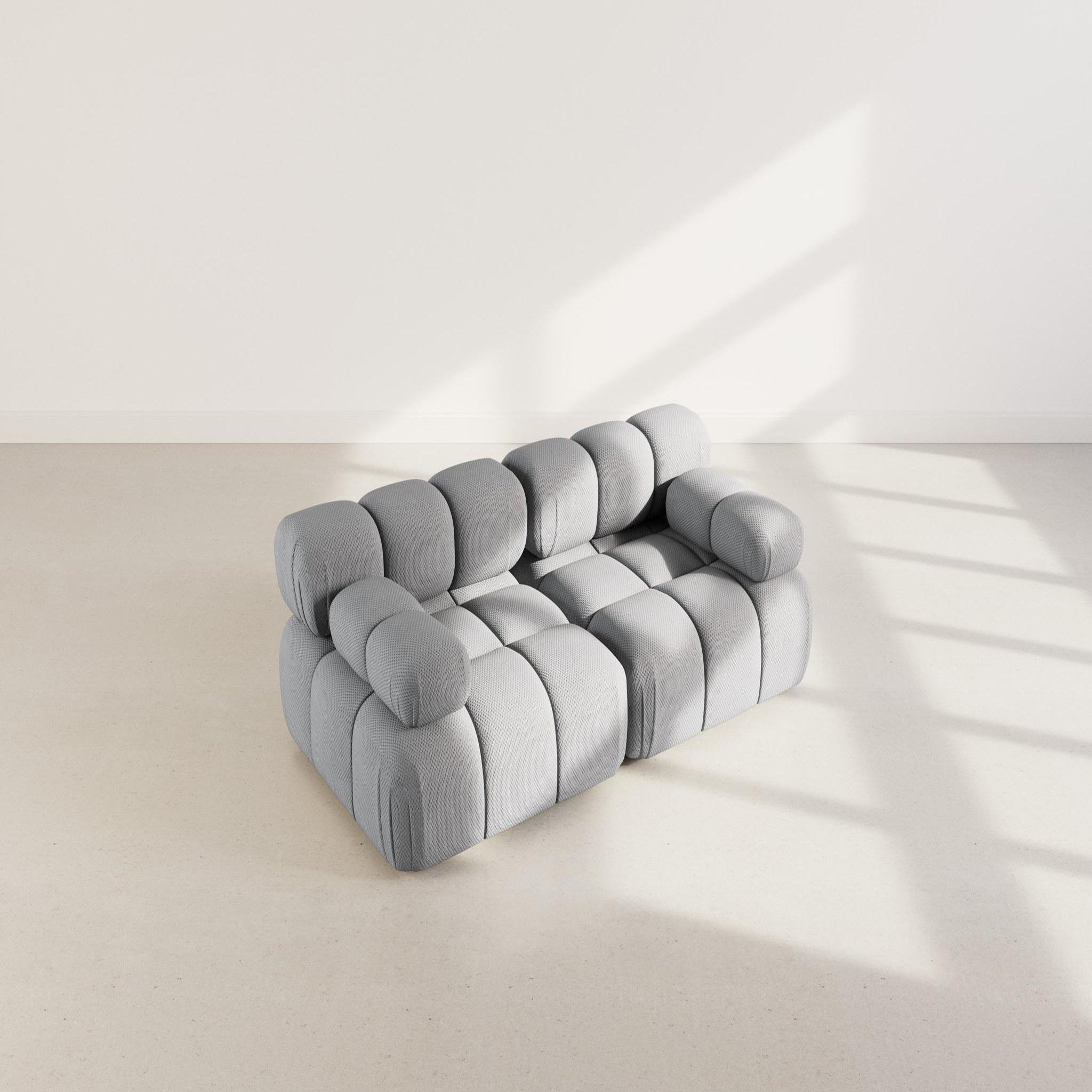 Voir la diapositive 3 : LISA DESIGN Ruby - canapé droit modulable 2 places en velours texturé