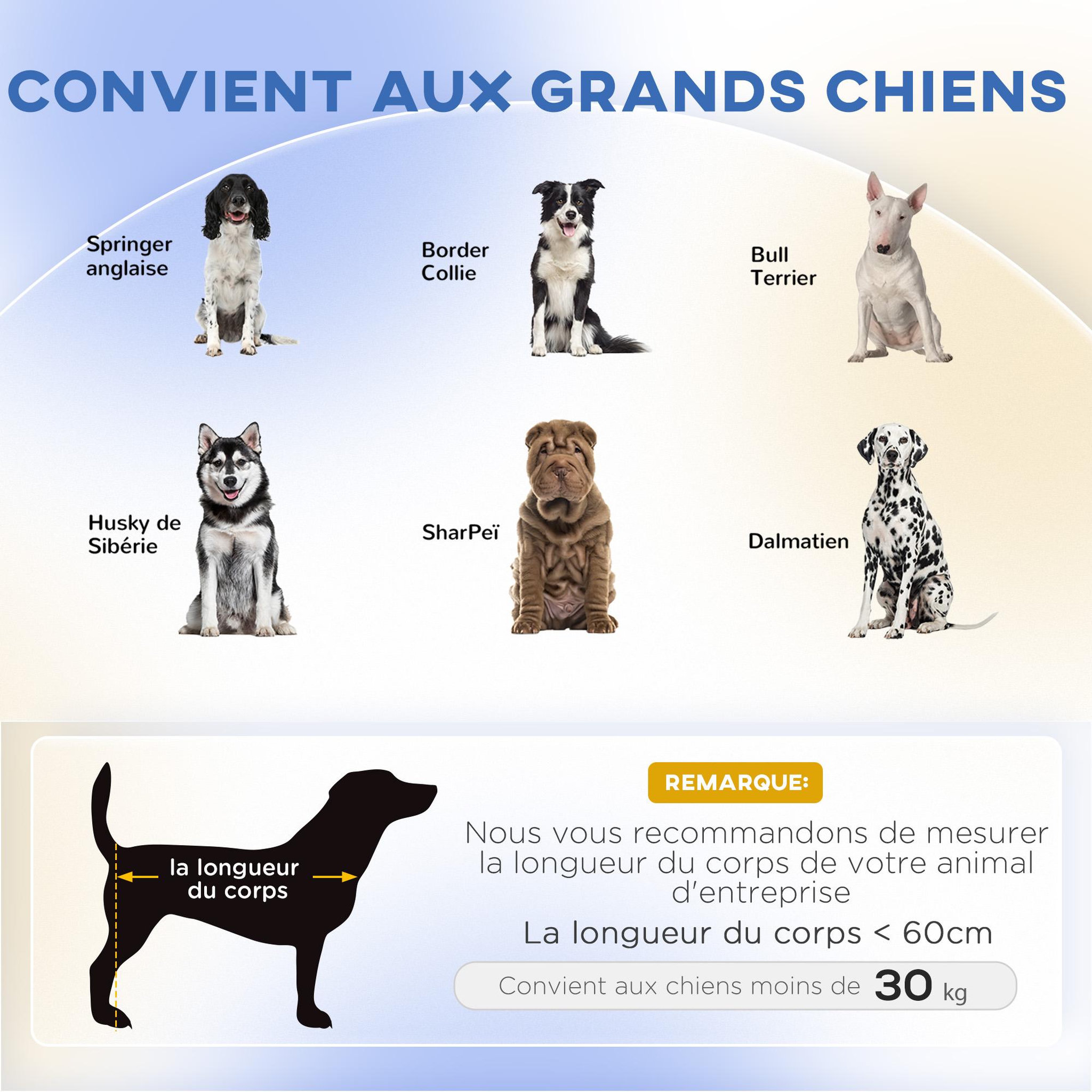 Voir la diapositive 6 : PAWHUT Canapé chien lit pour chien design scandinave coussin déhoussable dim 98l x 67l x 25h cm pieds bois tissu polyester bleu