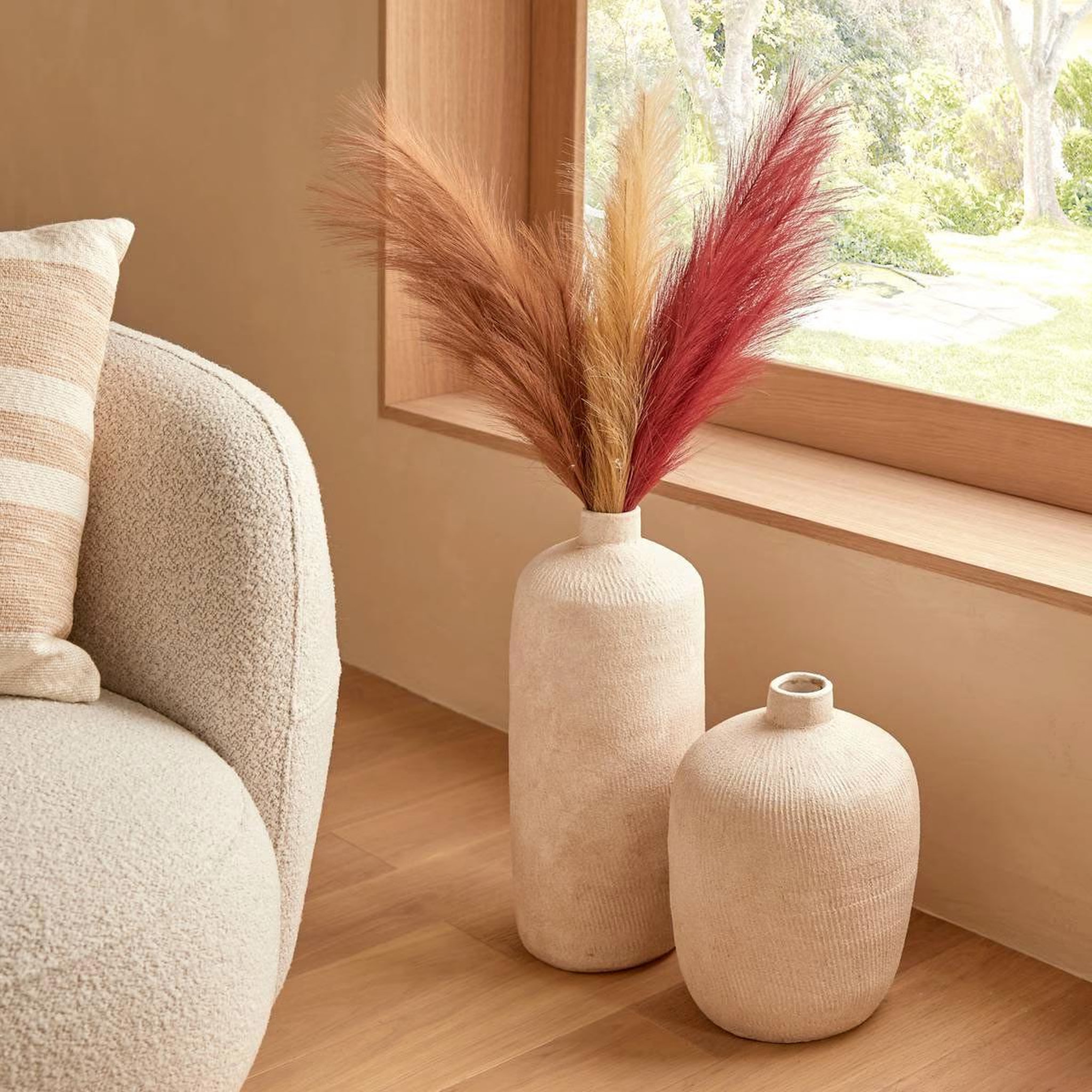 Voir la diapositive 3 : ATMOSPHERA Vase déco barémique  romia  43cm beige