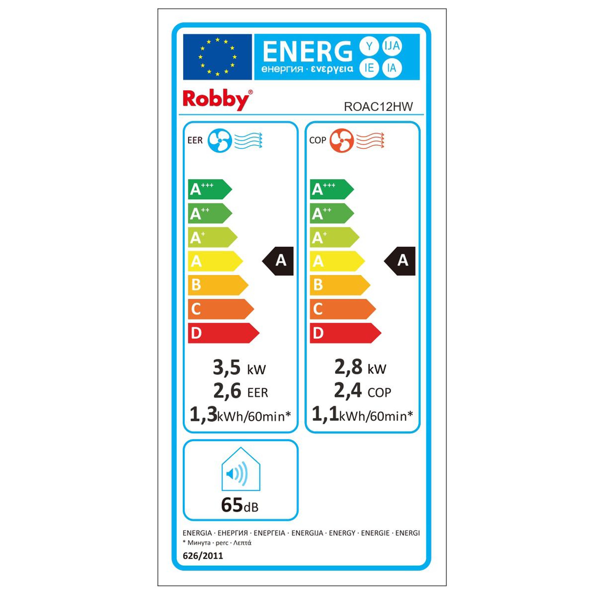 Voir la diapositive 2 : Robby Climatiseur mobile réversible 3500w avec kit fenêtre - ROAC12HW